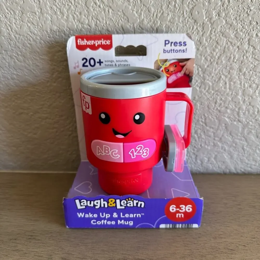 Fisher Price Laugh & Learn Wake Up & Learn Red Coffee Mug - Picture 1 of 2